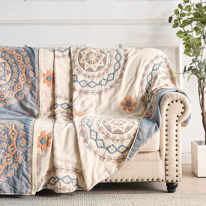 Serene Mandala | Cotton Throw Blanket with Bohemian Design | Stylish Comfort for Home Décor 5