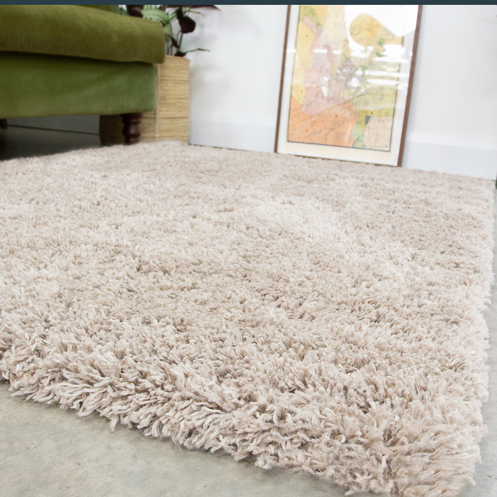 Shaggy Beige Area Rug with Luxurious Texture | Versatile Design for Home Comfort 4