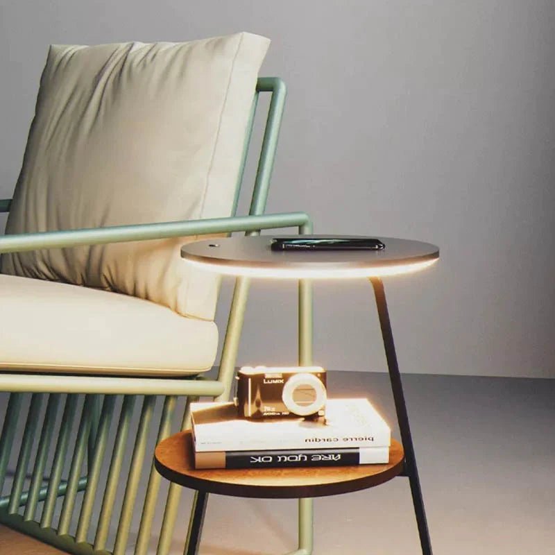 Signature Side Table with Wireless Charger & Ambient Lighting | Modern Design for Enhanced Living Spaces 2