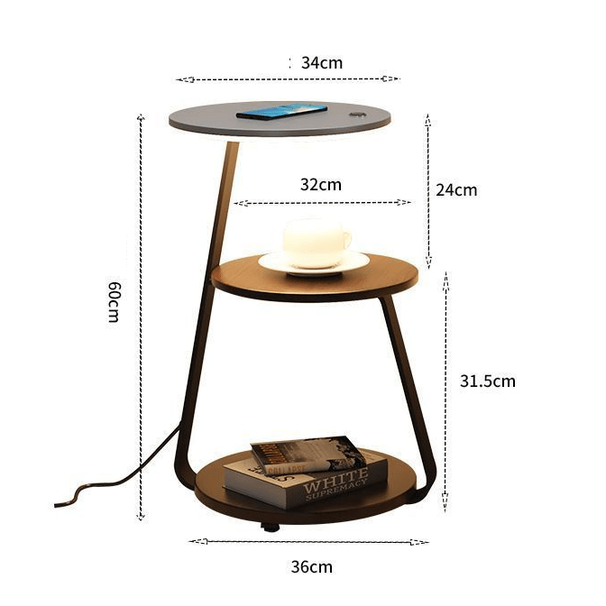 Signature Side Table with Wireless Charger & Ambient Lighting | Modern Design for Enhanced Living Spaces 4
