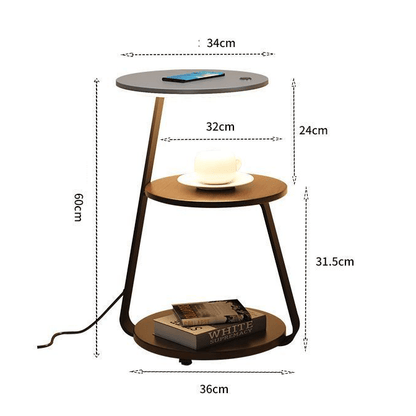 Signature Side Table with Wireless Charger & Ambient Lighting | Modern Design for Enhanced Living Spaces 4