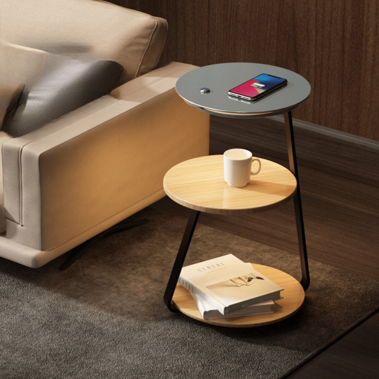 Signature Side Table with Wireless Charger & Ambient Lighting | Modern Design for Enhanced Living Spaces 7