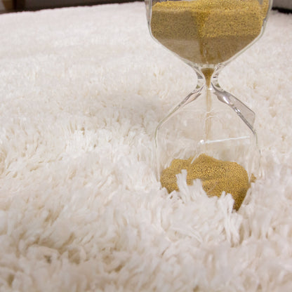 Soft Shaggy Area Rug | Cream White Design with Plush Texture | Versatile Living Room Rugs for Comfort and Style 4