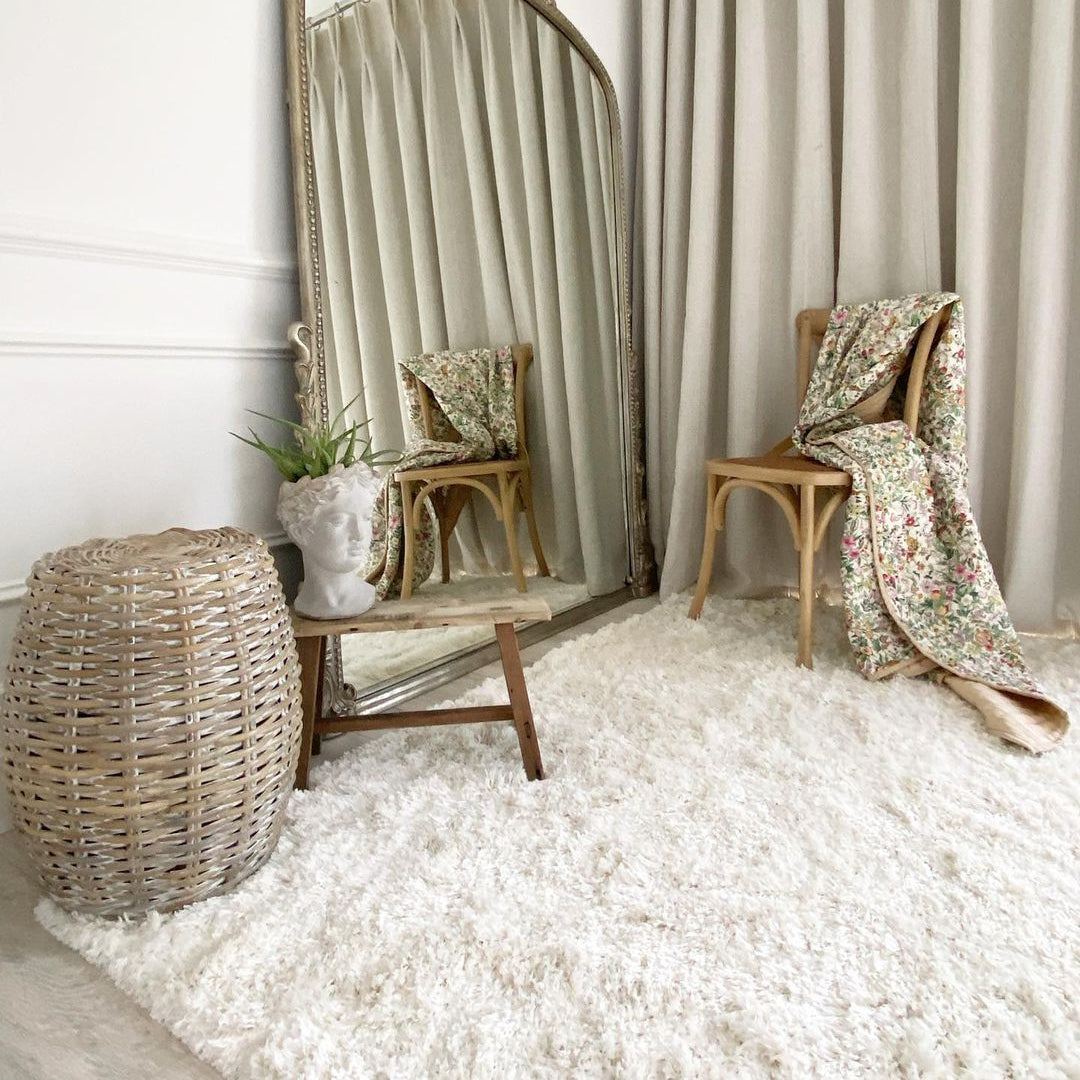 Soft Shaggy Area Rug | Cream White Design with Plush Texture | Versatile Living Room Rugs for Comfort and Style 7