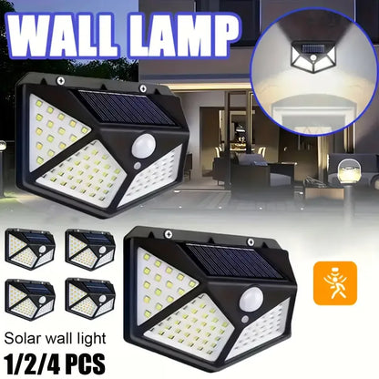 Solar Garden Lights | 100 LED Outdoor Wall Light with Dimmable Function | Modern Design for Perfect Ambiance 0