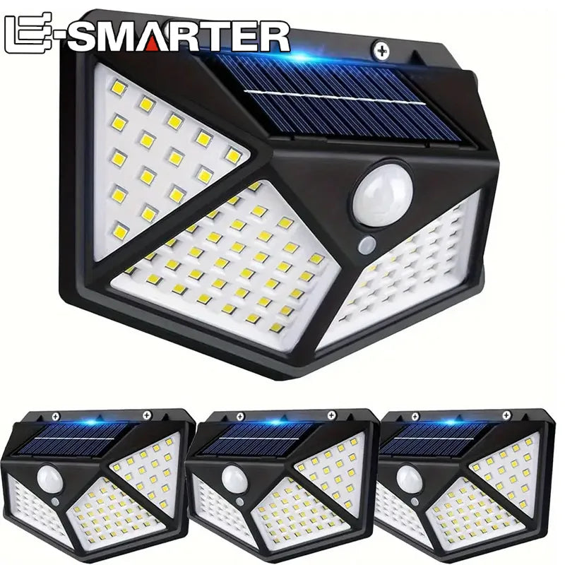Solar Garden Lights | 100 LED Outdoor Wall Light with Dimmable Function | Modern Design for Perfect Ambiance 1