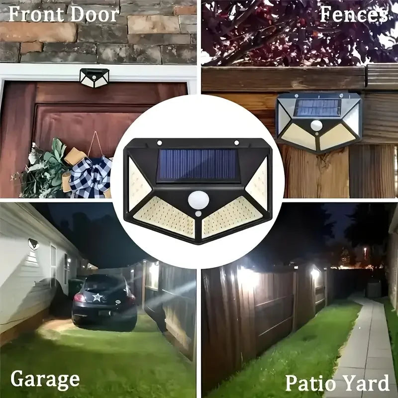 Solar Garden Lights | 100 LED Outdoor Wall Light with Dimmable Function | Modern Design for Perfect Ambiance 2