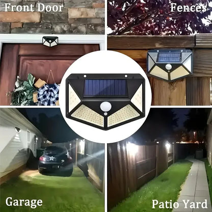 Solar Garden Lights | 100 LED Outdoor Wall Light with Dimmable Function | Modern Design for Perfect Ambiance 2
