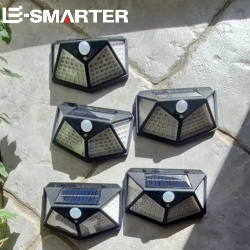 Solar Garden Lights | 100 LED Outdoor Wall Light with Dimmable Function | Modern Design for Perfect Ambiance 4