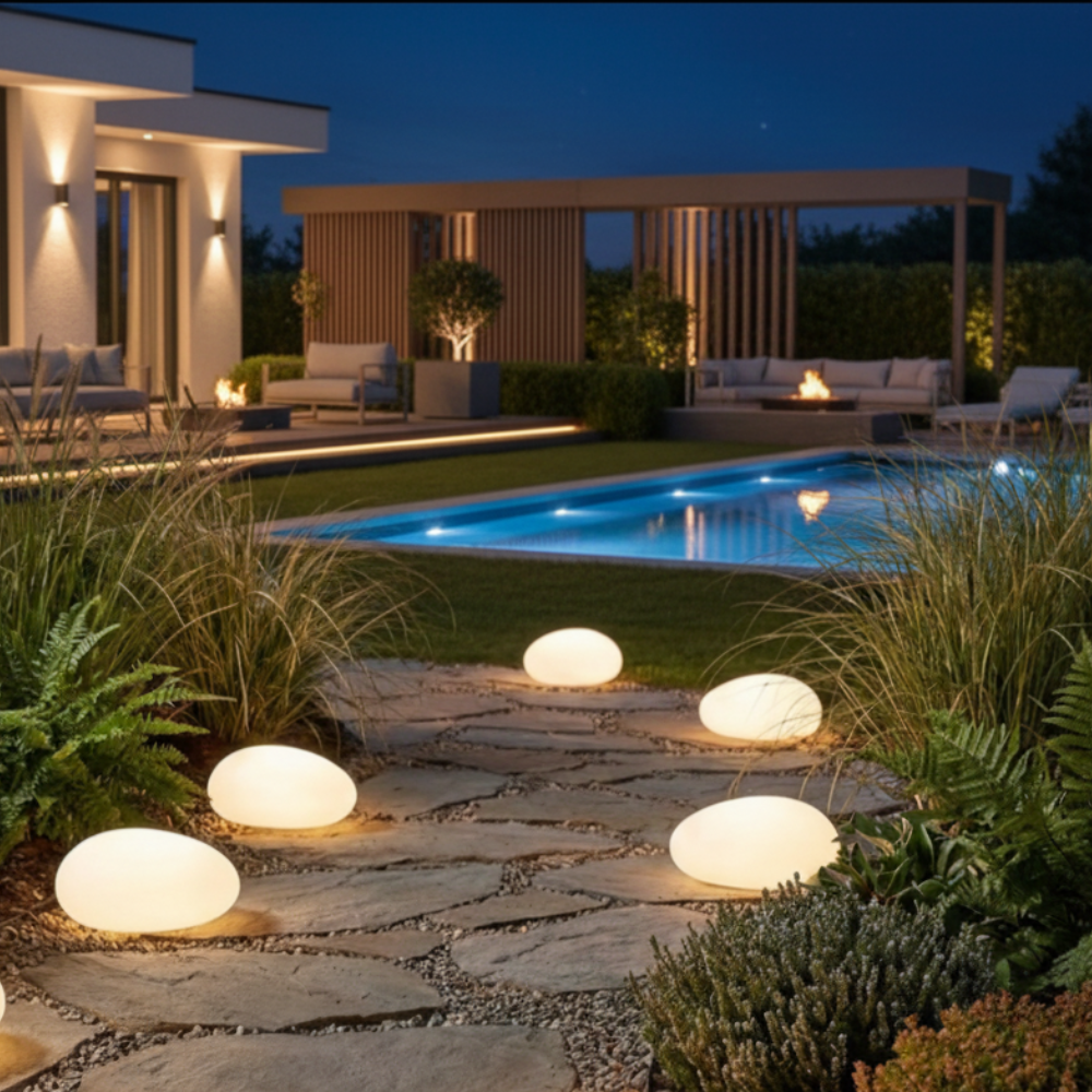 Solar Pebble Stone Light | Waterproof Solar Garden Lights for Elegant Outdoor Ambiance 1