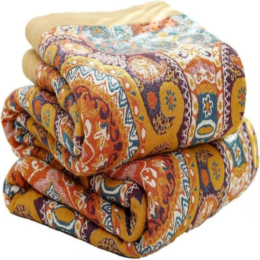 Sunrise Boho | Cooling Blanket with Reversible Cotton Fibers | Breathable Comfort for Refreshing Sleep 0