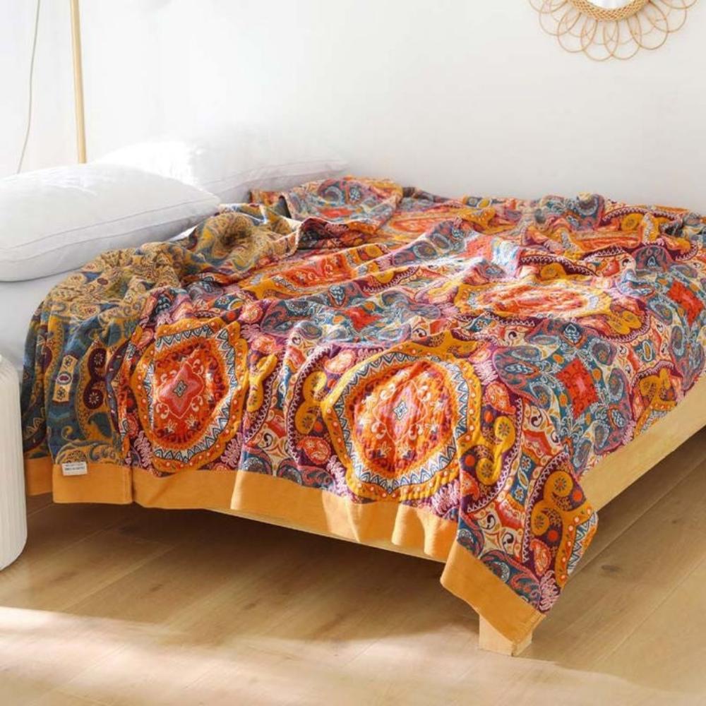 Sunrise Boho | Cooling Blanket with Reversible Cotton Fibers | Breathable Comfort for Refreshing Sleep 2