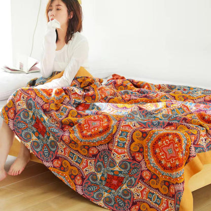 Sunrise Boho | Cooling Blanket with Reversible Cotton Fibers | Breathable Comfort for Refreshing Sleep 6