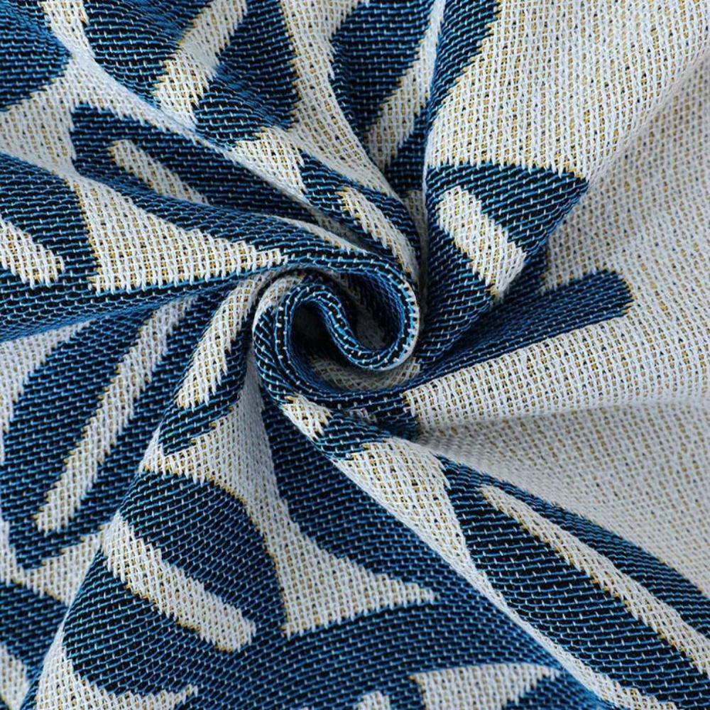 Tassel Tide | Couch Cover with Jacquard Design & Tassels | Lightweight Cotton Linen Protector for All-Season Style 3