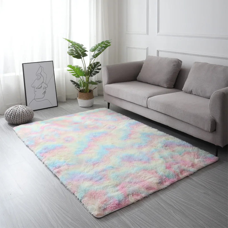Tie-Dye Plush Carpet | Soft Non-Slip Mat for Kids' Crawling & Cozy Living Spaces 13