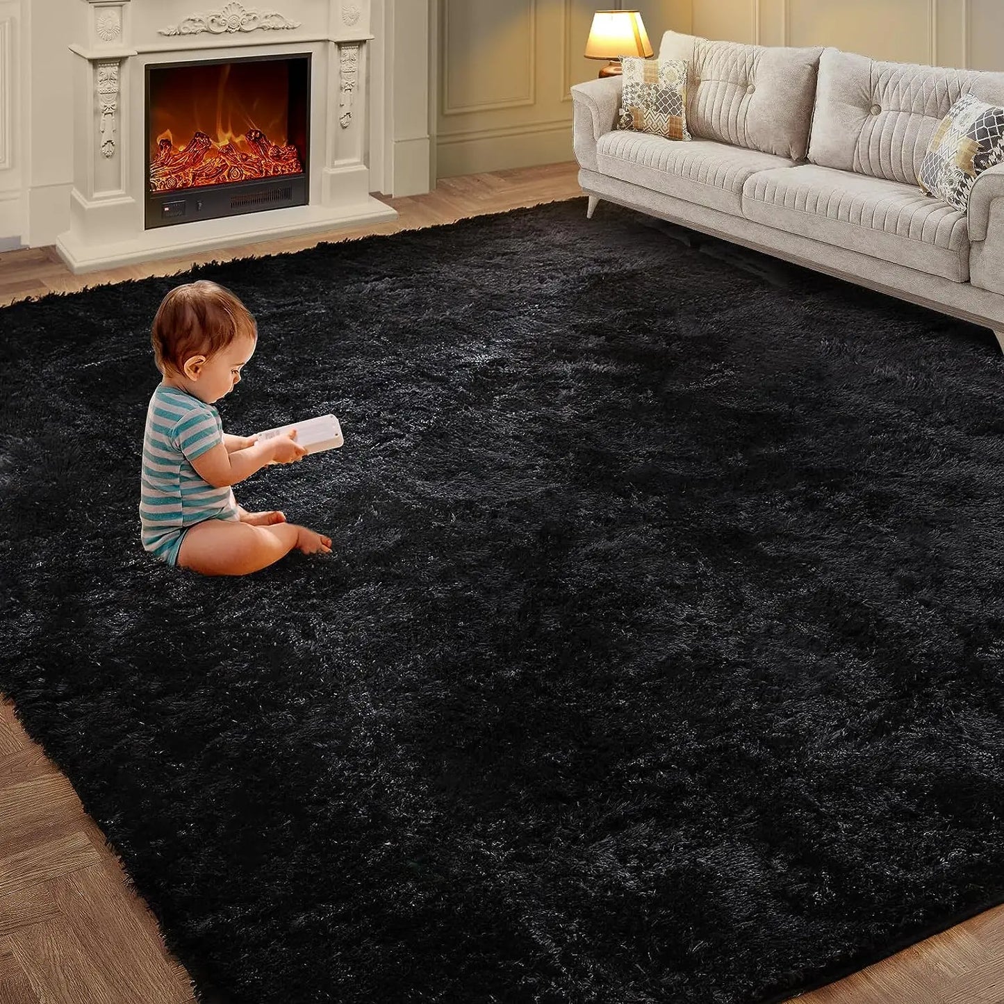 Tie-Dye Plush Carpet | Soft Non-Slip Mat for Kids' Crawling & Cozy Living Spaces 17