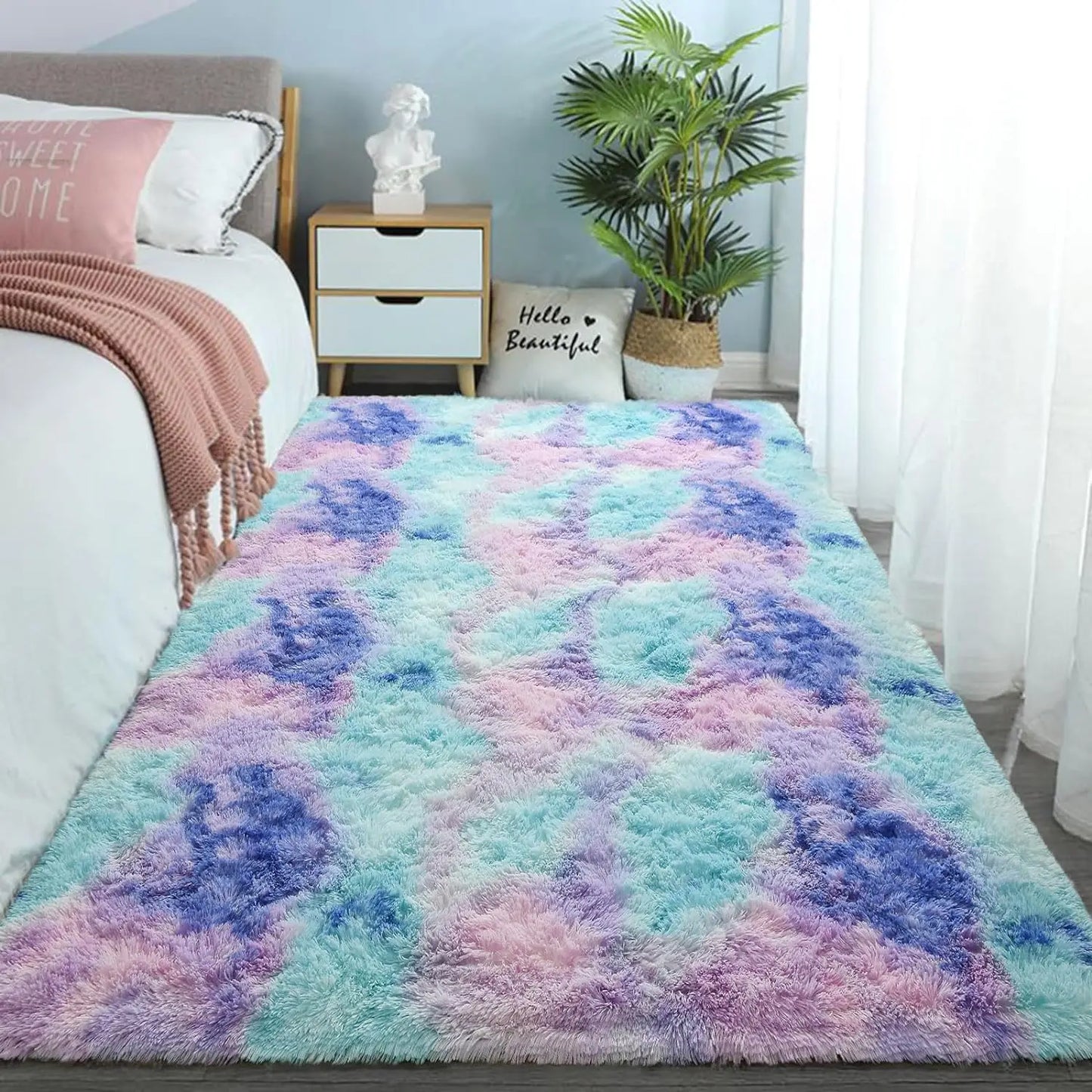Tie-Dye Plush Carpet | Soft Non-Slip Mat for Kids' Crawling & Cozy Living Spaces 6