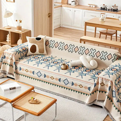 Tribal Weave | Couch Cover with Premium Chenille Fabric | Stylish Protector for Any Living Space 0