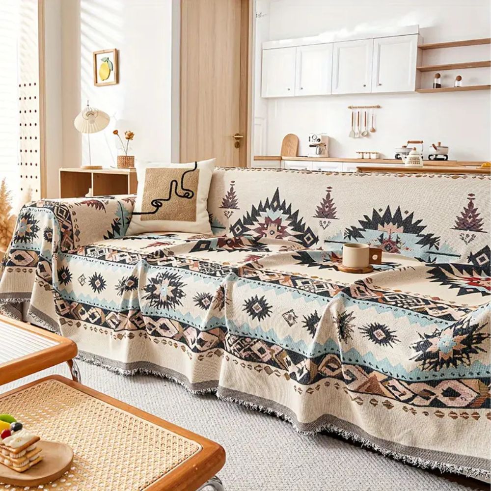 Tribal Weave | Couch Cover with Premium Chenille Fabric | Stylish Protector for Any Living Space 1
