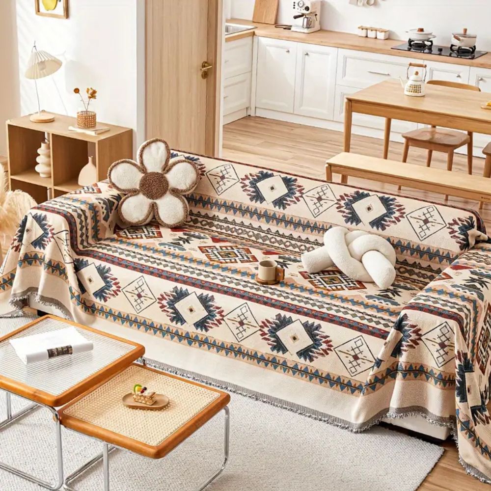 Tribal Weave | Couch Cover with Premium Chenille Fabric | Stylish Protector for Any Living Space 4