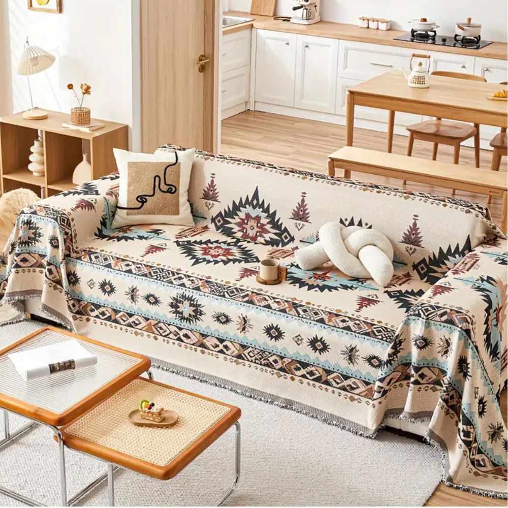 Tribal Weave | Couch Cover with Premium Chenille Fabric | Stylish Protector for Any Living Space 5