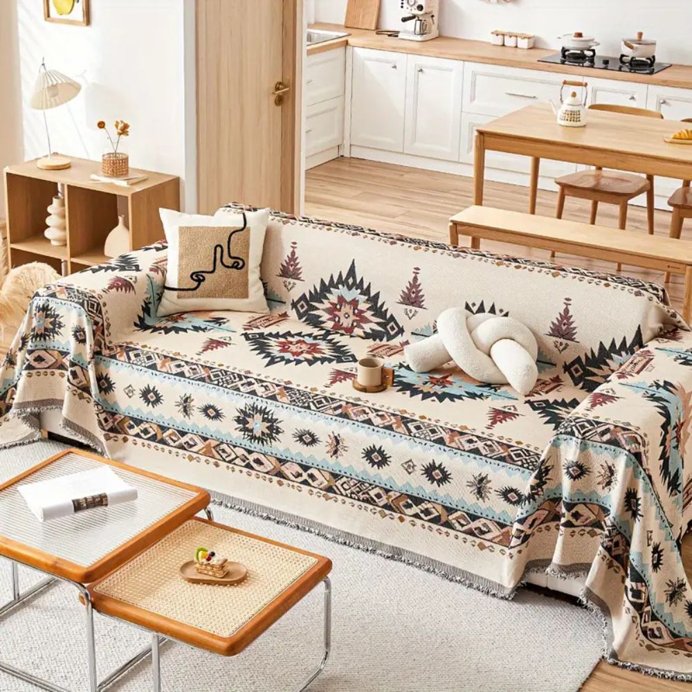 Tribal Weave | Couch Cover with Premium Chenille Fabric | Stylish Protector for Any Living Space 6