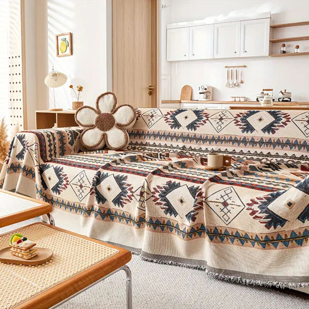 Tribal Weave | Couch Cover with Premium Chenille Fabric | Stylish Protector for Any Living Space 7
