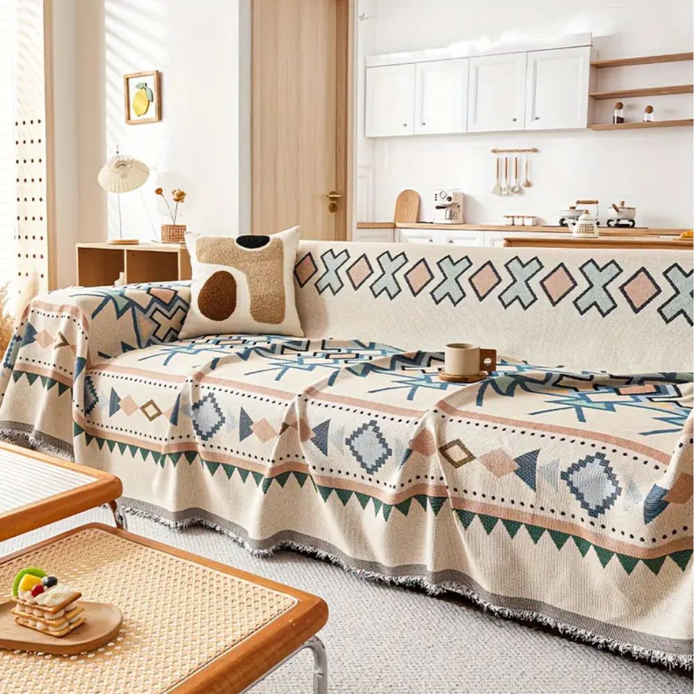 Tribal Weave | Couch Cover with Premium Chenille Fabric | Stylish Protector for Any Living Space 8