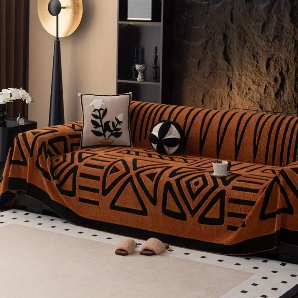 Urban Maze | Couch Cover with Plush Microfiber & Non-Slip Design | Stylish Protection Against Spills and Stains 4