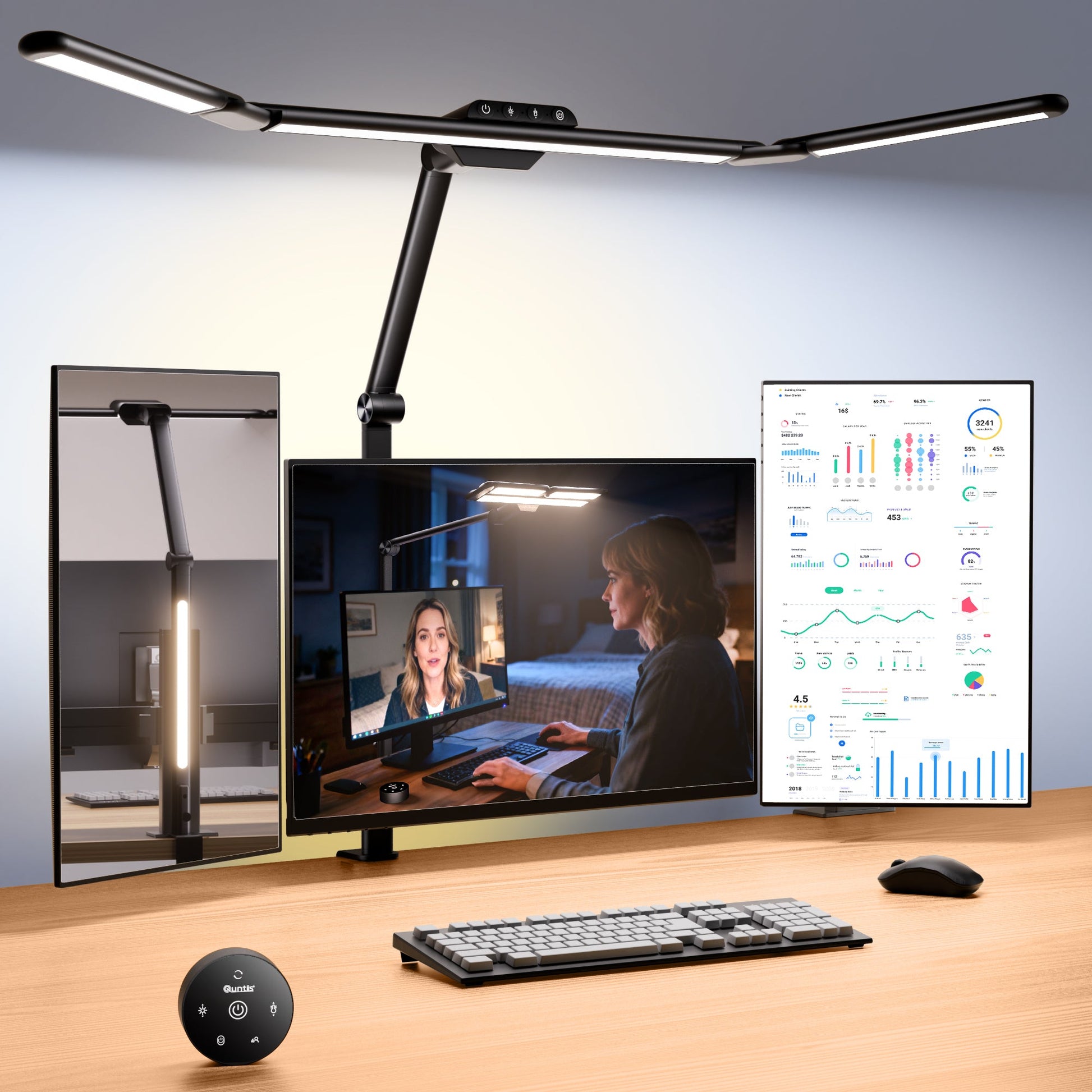Versatile Desk Lamp | Foldable Design with Motion Sensor & Dual Control | Adjustable Lighting for Enhanced Focus 0