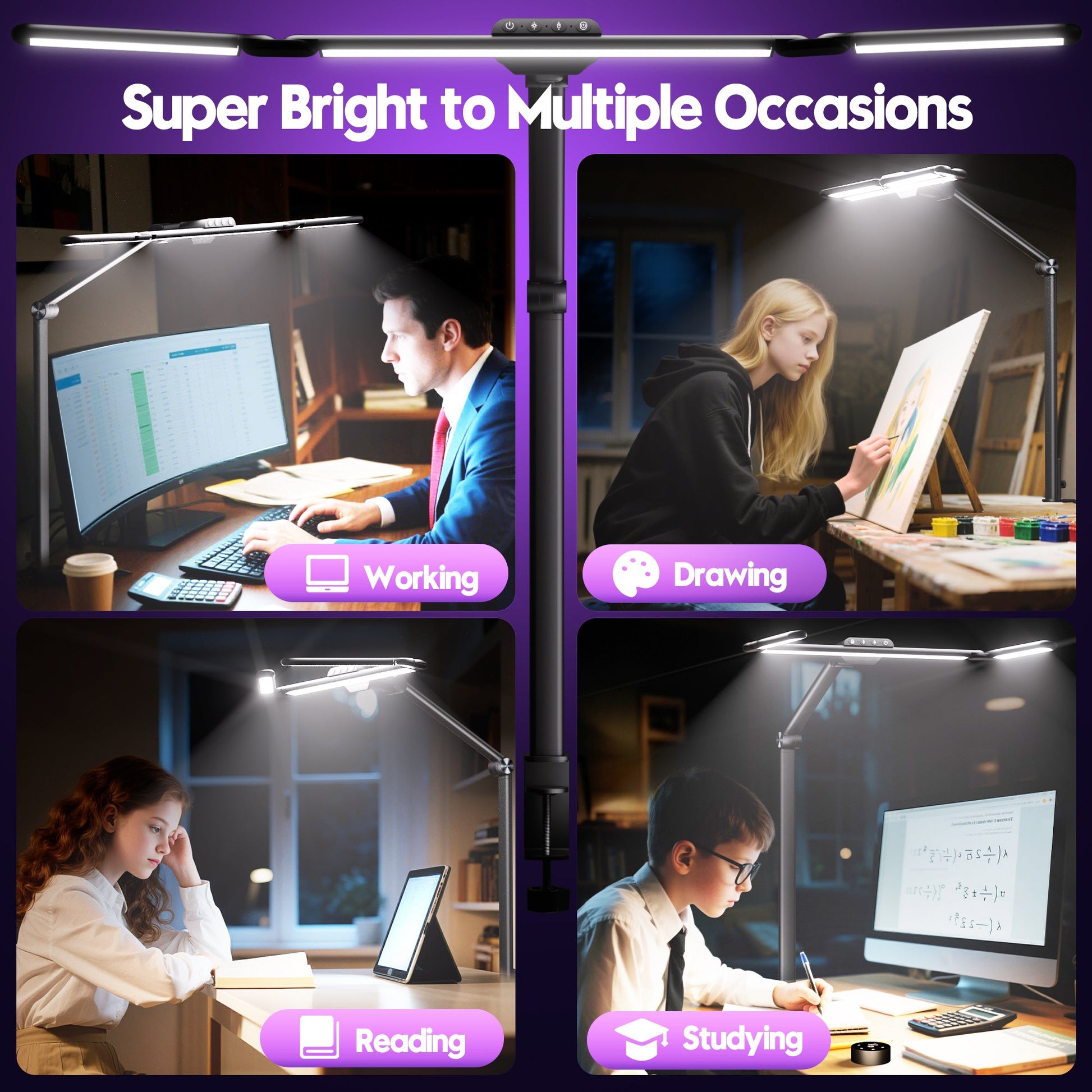 Versatile Desk Lamp | Foldable Design with Motion Sensor & Dual Control | Adjustable Lighting for Enhanced Focus 3