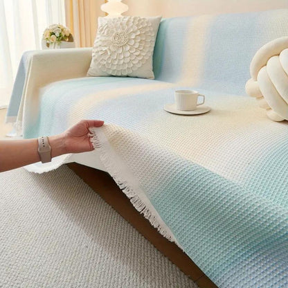 Vibrant Rainbow Couch Cover with Non-Slip Design for Summer Comfort 1