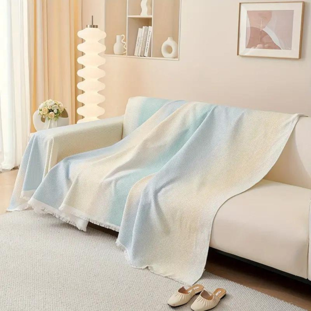 Vibrant Rainbow Couch Cover with Non-Slip Design for Summer Comfort 2