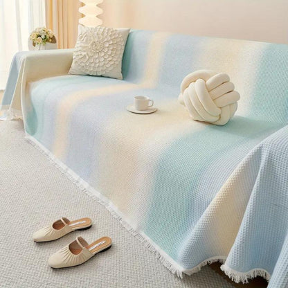 Vibrant Rainbow Couch Cover with Non-Slip Design for Summer Comfort 5