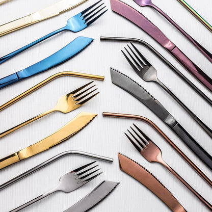 Vibrant Utensils | 29-Piece Cutlery Set with Colorful Design | Durable Kitchenware for Entertaining 2