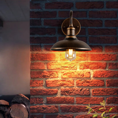 Vintage Industrial Barn Light Sconce with Gooseneck Arm | Weather-Resistant Design for Outdoor Illumination 2