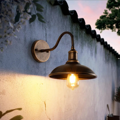 Vintage Industrial Barn Light Sconce with Gooseneck Arm | Weather-Resistant Design for Outdoor Illumination 4