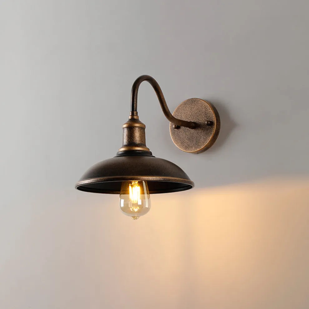 Vintage Industrial Barn Light Sconce with Gooseneck Arm | Weather-Resistant Design for Outdoor Illumination 6