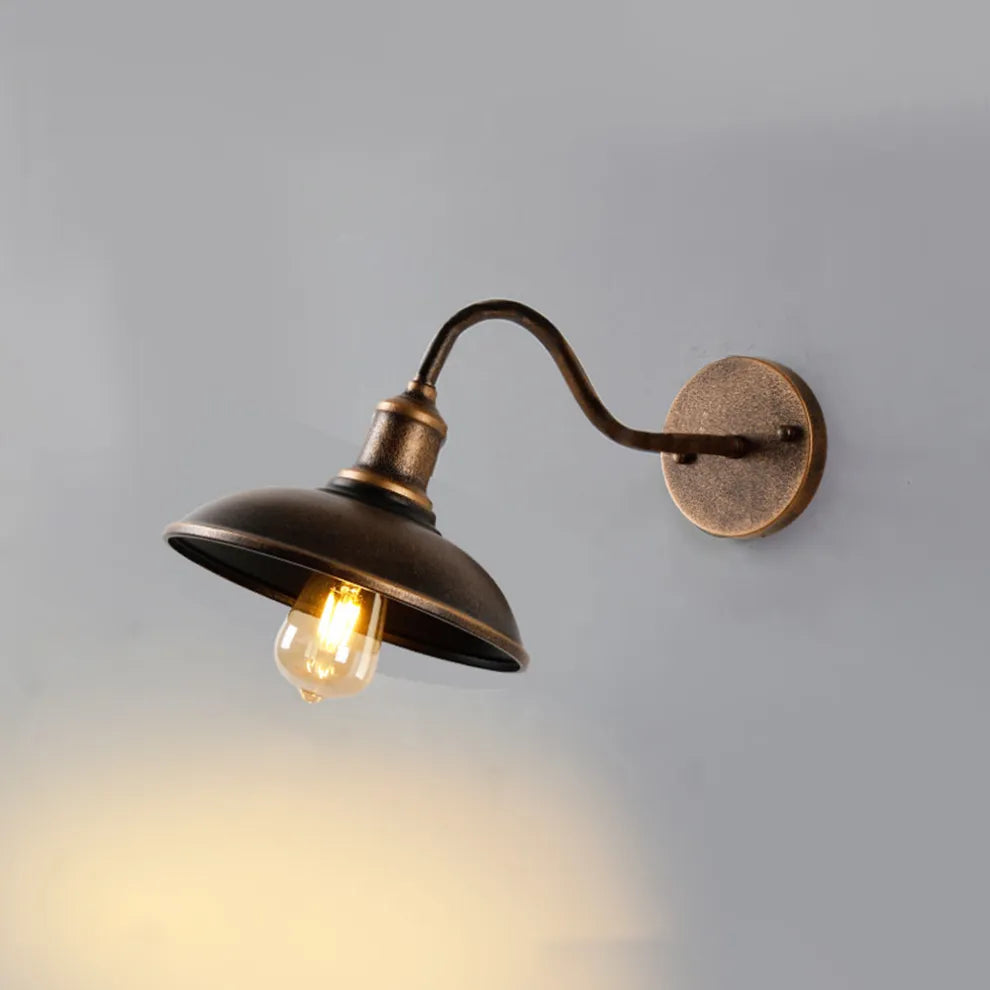 Vintage Industrial Barn Light Sconce with Gooseneck Arm | Weather-Resistant Design for Outdoor Illumination 7