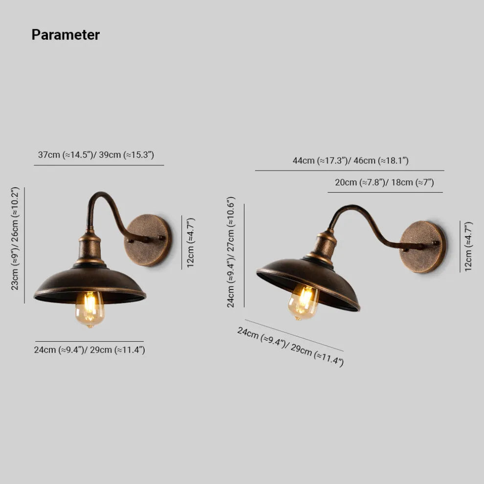 Vintage Industrial Barn Light Sconce with Gooseneck Arm | Weather-Resistant Design for Outdoor Illumination 8