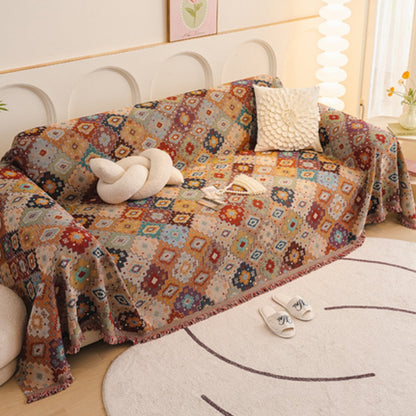 Vintage Mosaic | Couch Cover with Bohemian Geometric Patterns | Durable Fabric for Pet Protection 2