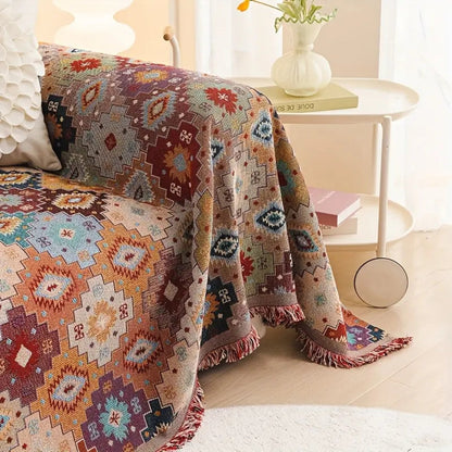 Vintage Mosaic | Couch Cover with Bohemian Geometric Patterns | Durable Fabric for Pet Protection 5