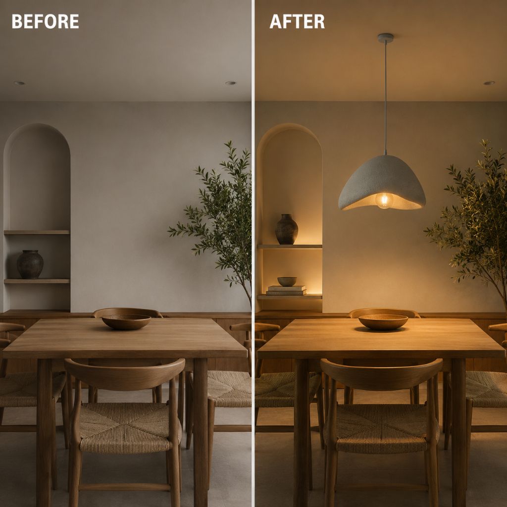 Wabi Sabi | Modern Chandelier with Adjustable Cable & Organic Design | Unique Resin Pendant Light for Warm Ambiance 5