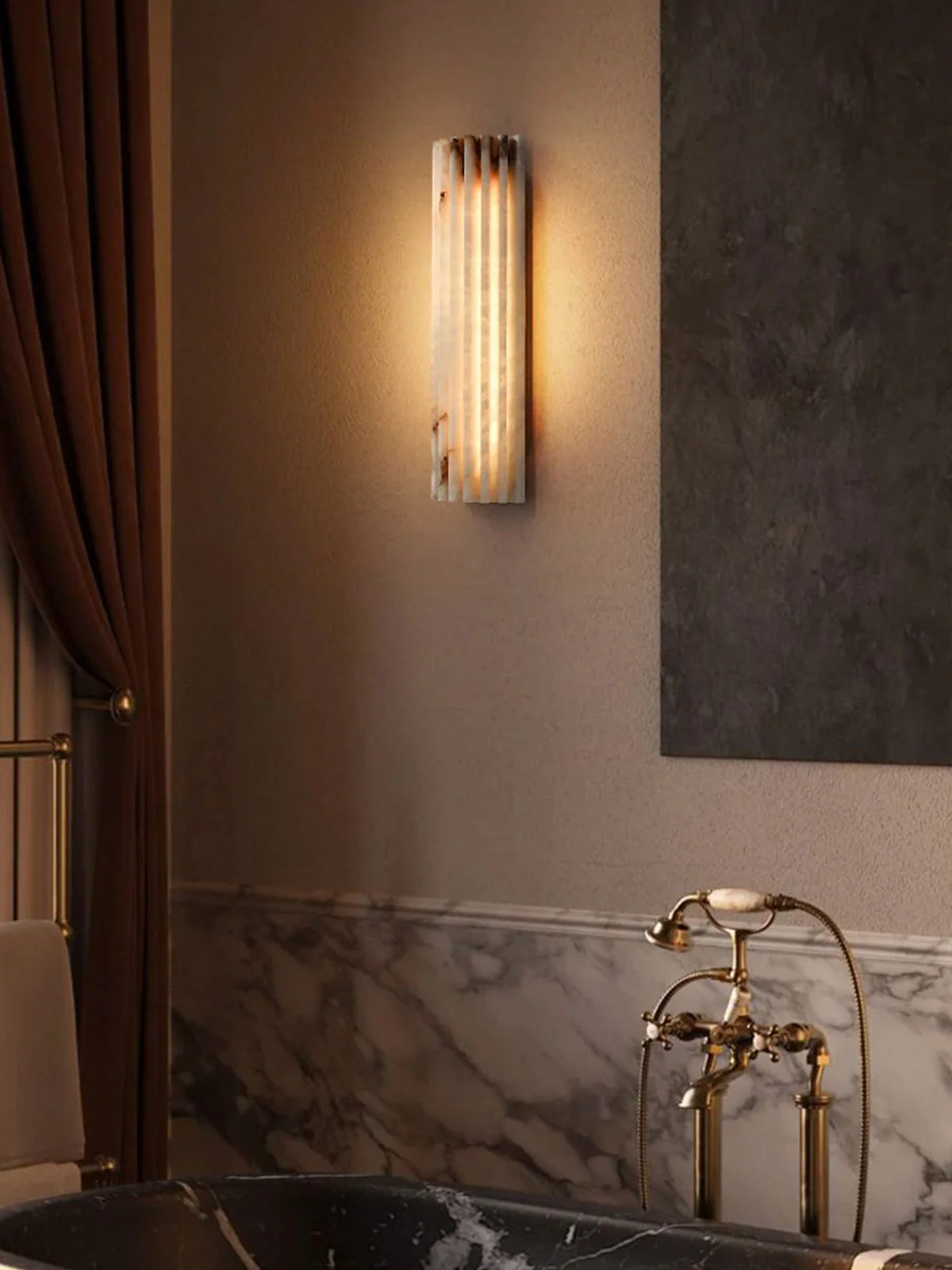 Elegant Alabaster Wall Sconce Light with Soft Glow Design | Ambient Lighting for Warm Atmosphere
